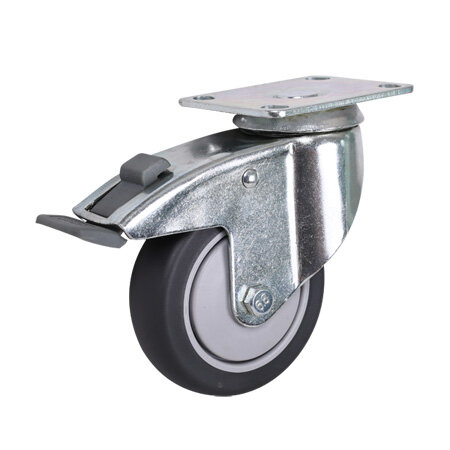 Heavy-duty TPR Top Plate Swivel Caster With Brake