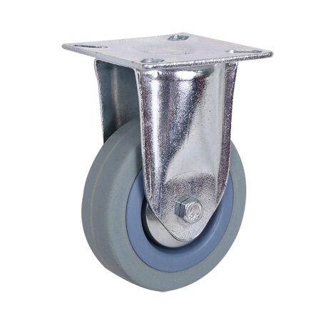 Gray Rubber Fixed Caster