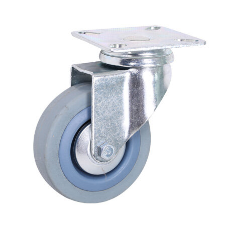 Gray Rubber Top Plate Swivel Caster