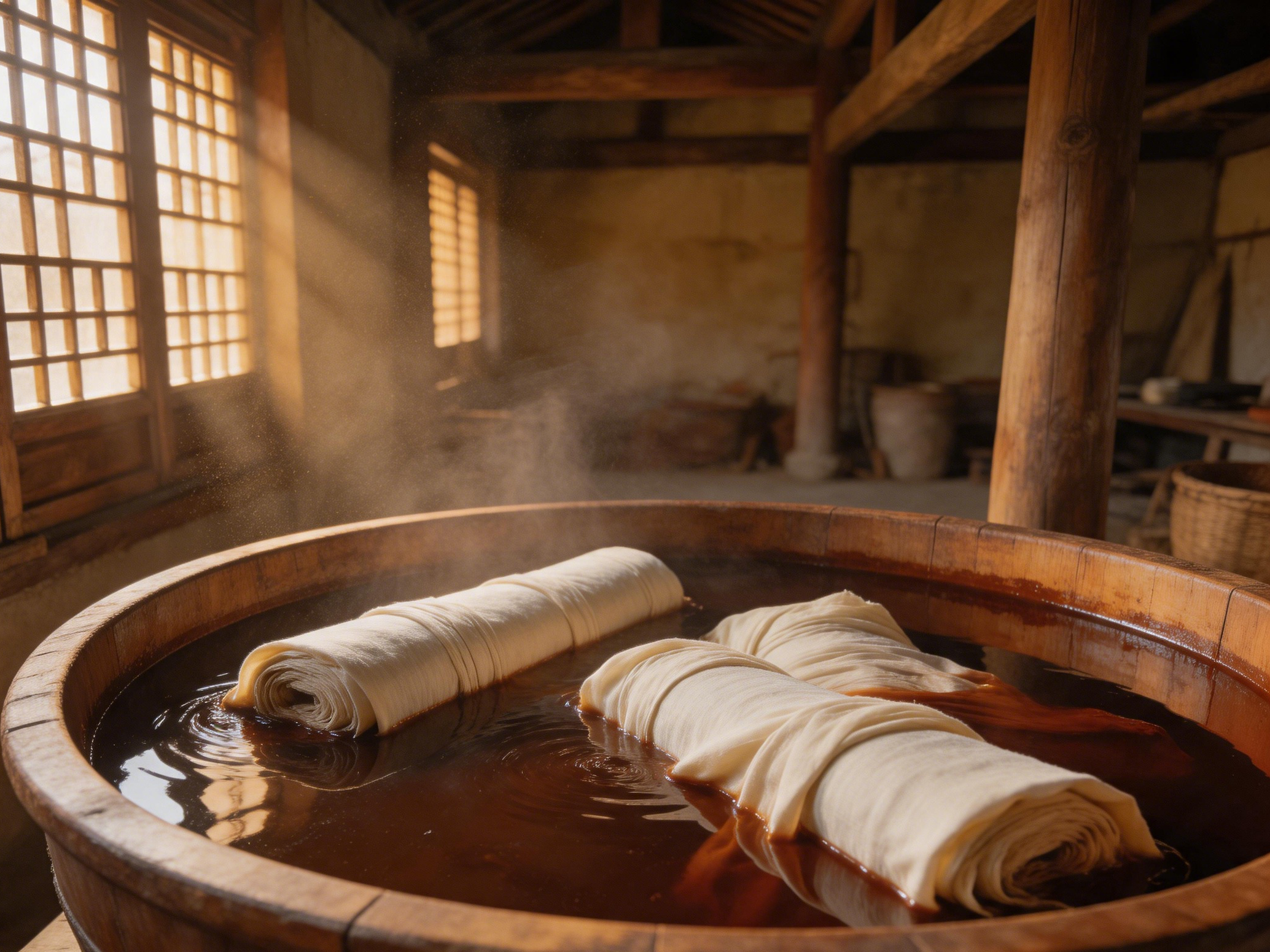 Shanghai Cloth Production Process: Indigo Dyeing Stage