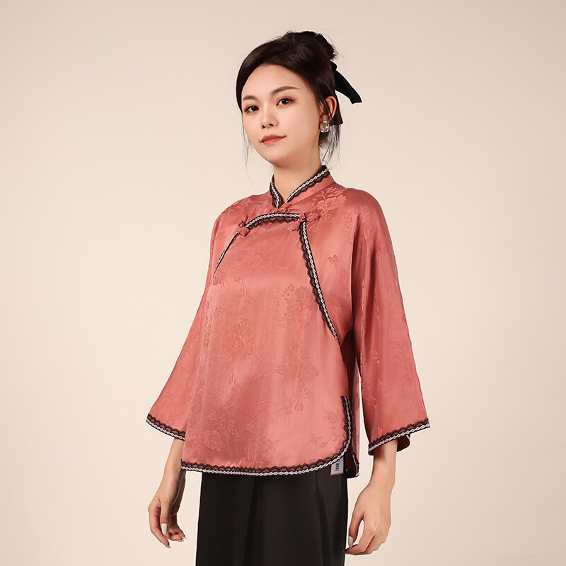 Xiangluju Huameiling Mandarin Collar Top New Chinese Style Xiangyunsha Women's Wear