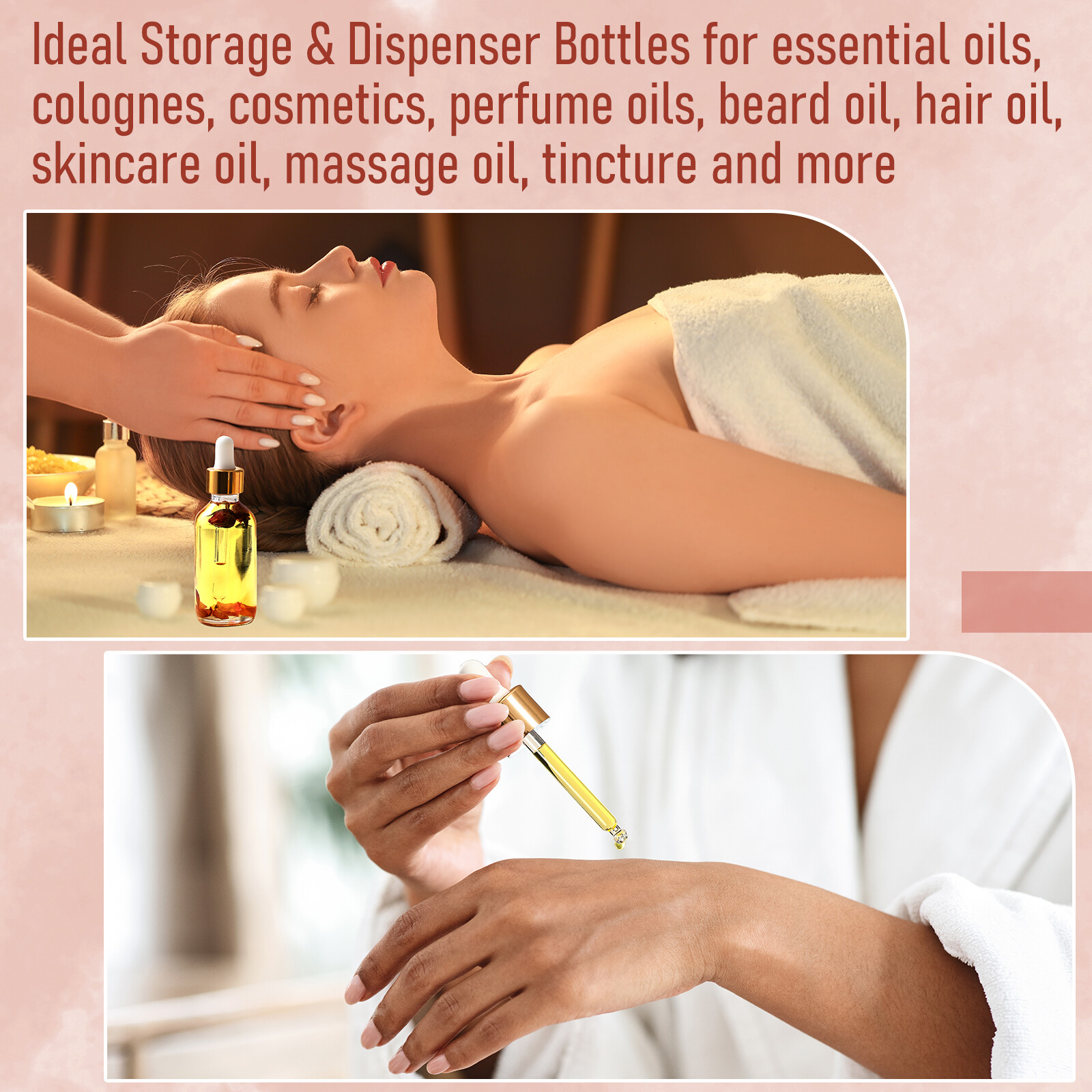 AOZITA 4 Pcs, 1 oz Golden Cap Clear Dropper Bottles (30ml) with 1 Funnel & 4 Labels - Glass Tincture Bottles with Eye Droppers - Leakproof Essential Oil Bottles for Health, Personal Care & Beauty view 9
