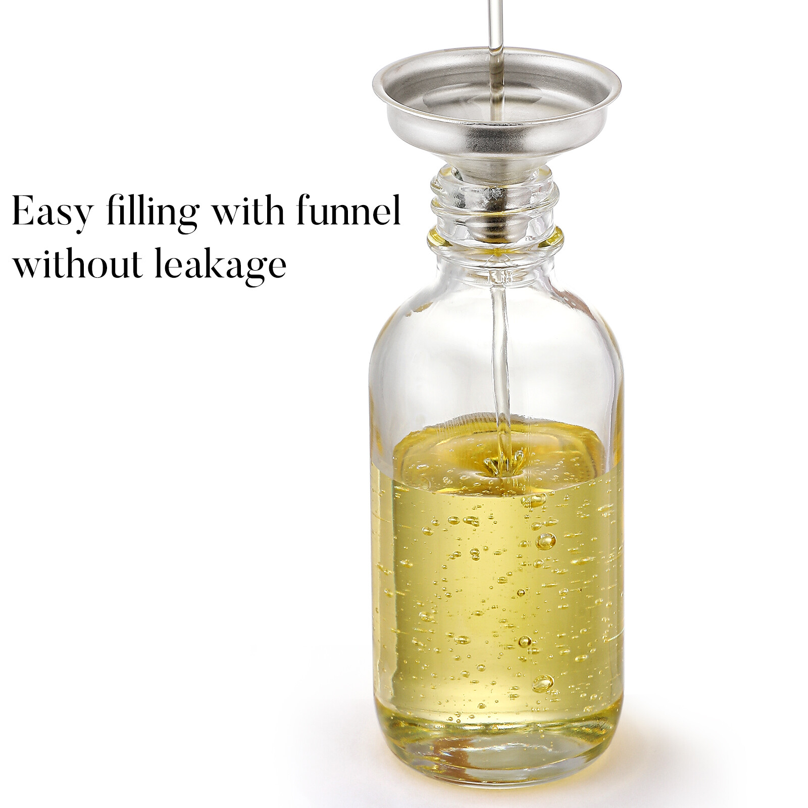 12 Pack, 2 oz Glass Eye Dropper Bottles w/ 3 Stainless Steel Funnels & 1 Long Pipette Dropper & 24 Labels - 60ml Clear Tincture Bottles for Essential Oils, Liquids - Leakproof Travel Essential Bottles view 6