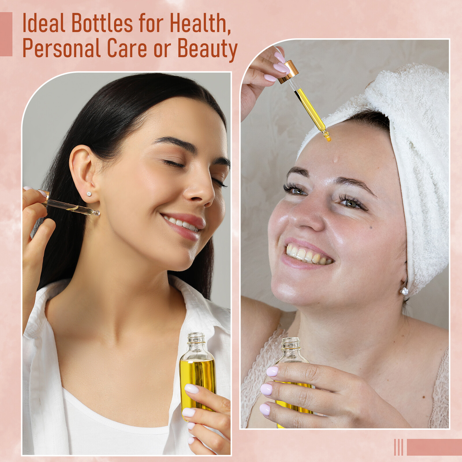 AOZITA 4 Pcs, 1 oz Golden Cap Clear Dropper Bottles (30ml) with 1 Funnel & 4 Labels - Glass Tincture Bottles with Eye Droppers - Leakproof Essential Oil Bottles for Health, Personal Care & Beauty view 10