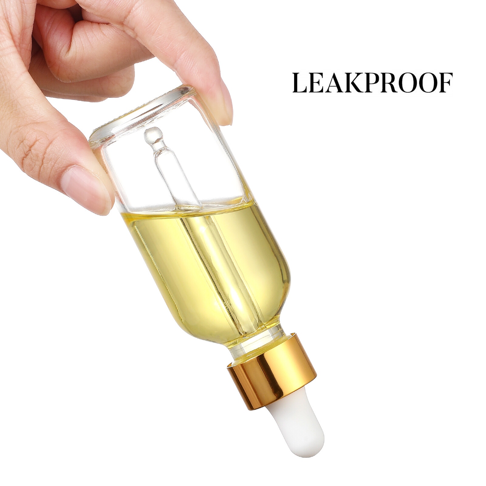 AOZITA 4 Pcs, 1 oz Golden Cap Clear Dropper Bottles (30ml) with 1 Funnel & 4 Labels - Glass Tincture Bottles with Eye Droppers - Leakproof Essential Oil Bottles for Health, Personal Care & Beauty view 7