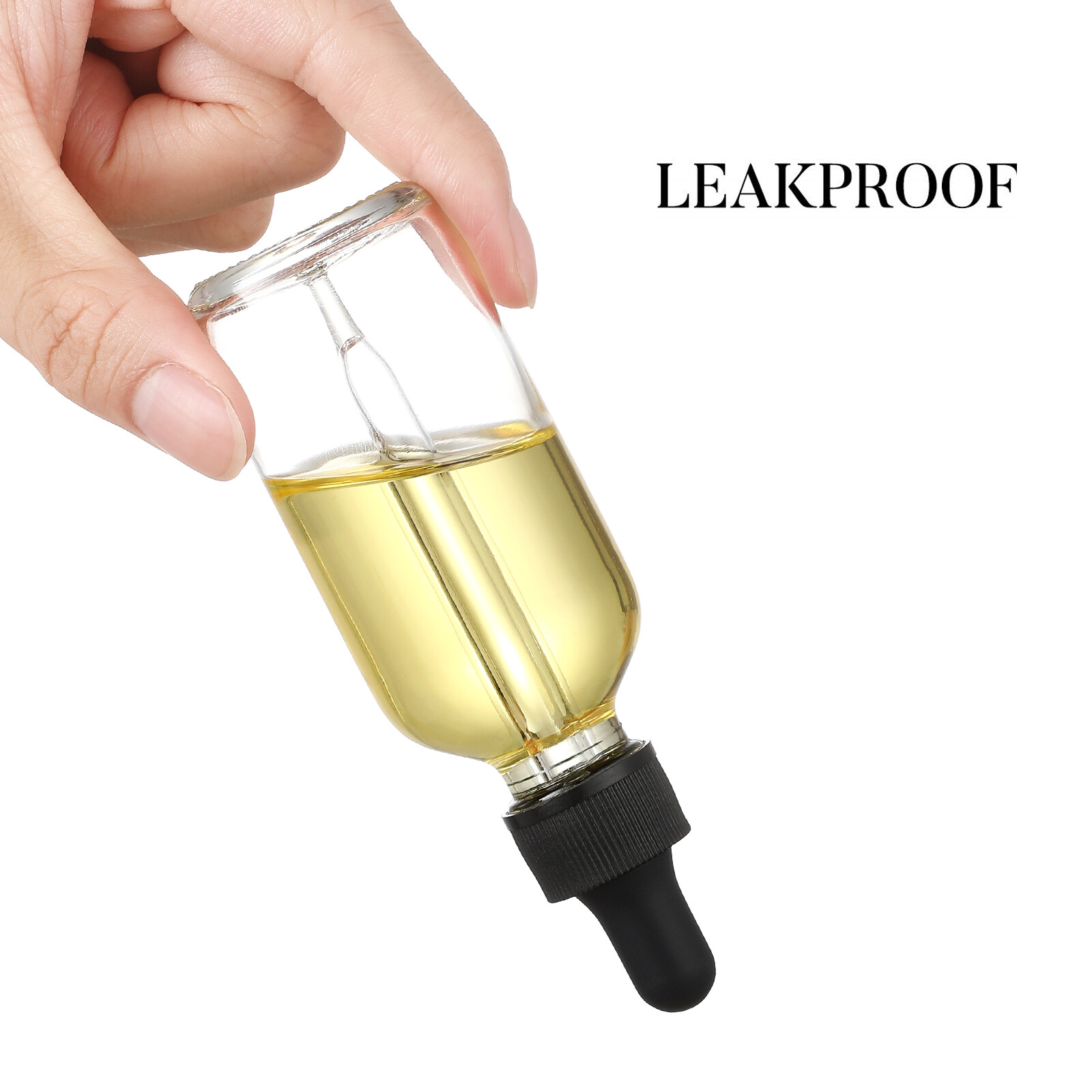 12 Pack, 2 oz Glass Eye Dropper Bottles w/ 3 Stainless Steel Funnels & 1 Long Pipette Dropper & 24 Labels - 60ml Clear Tincture Bottles for Essential Oils, Liquids - Leakproof Travel Essential Bottles view 5