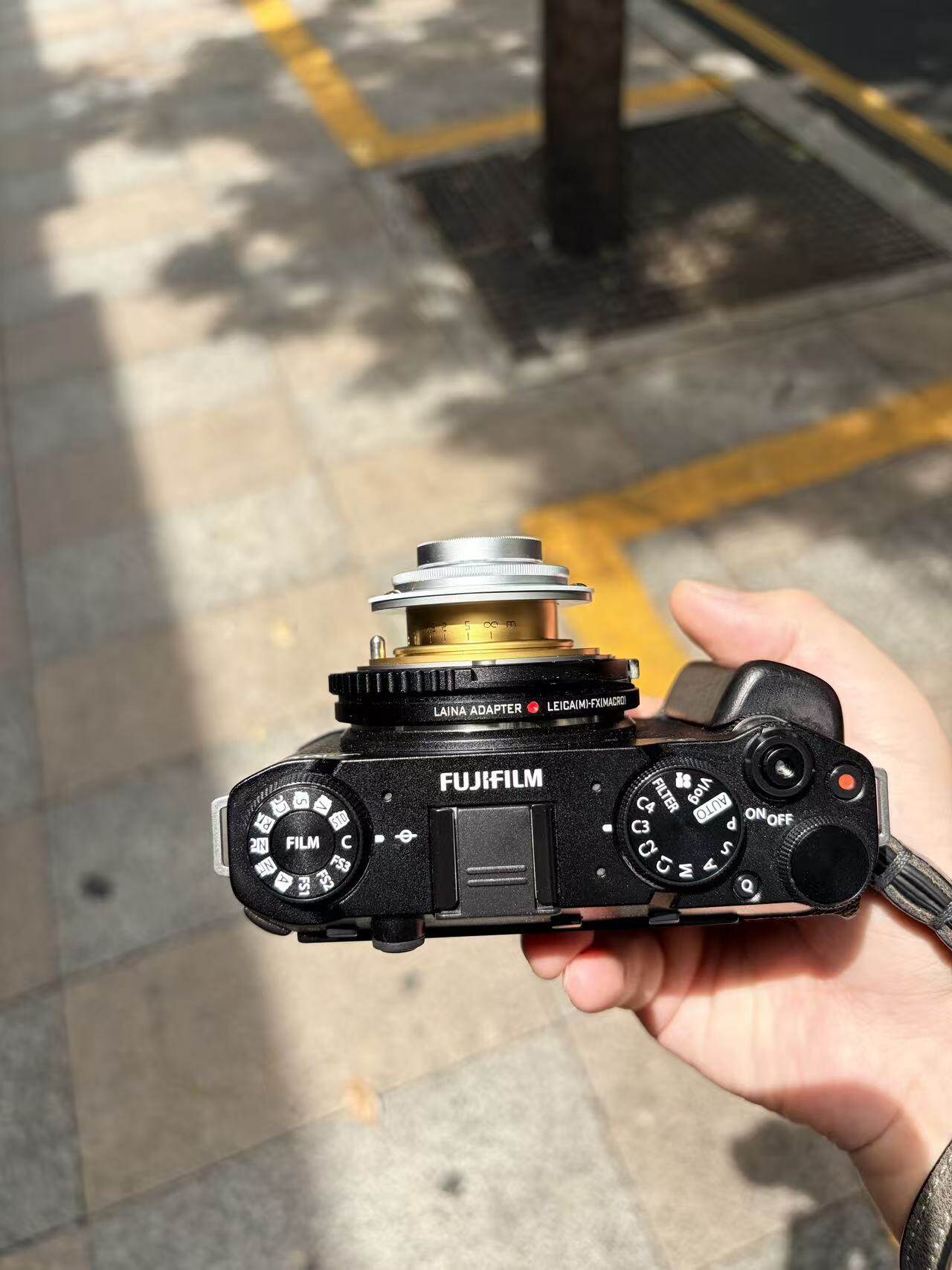LAILENS Lens with Fujifilm X-M5 - Top View