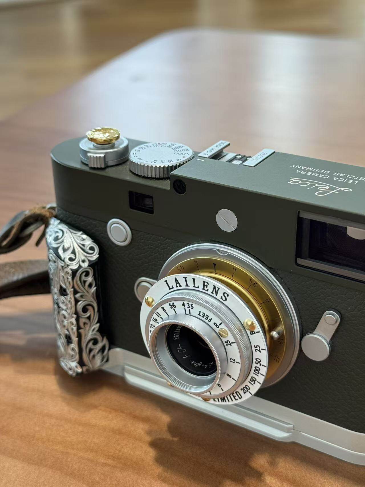 LAILENS lenses paired with a Leica in military green