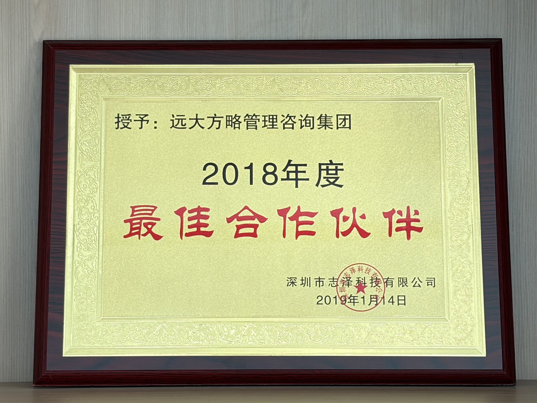 志泽科技 年度最佳合作伙伴