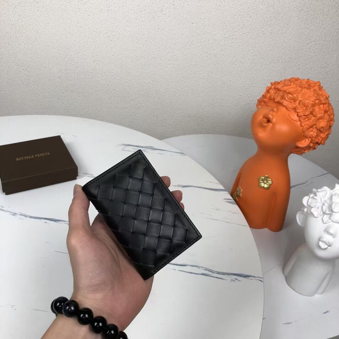 Bottega Veneta BV Black Intrecciato Card Holder