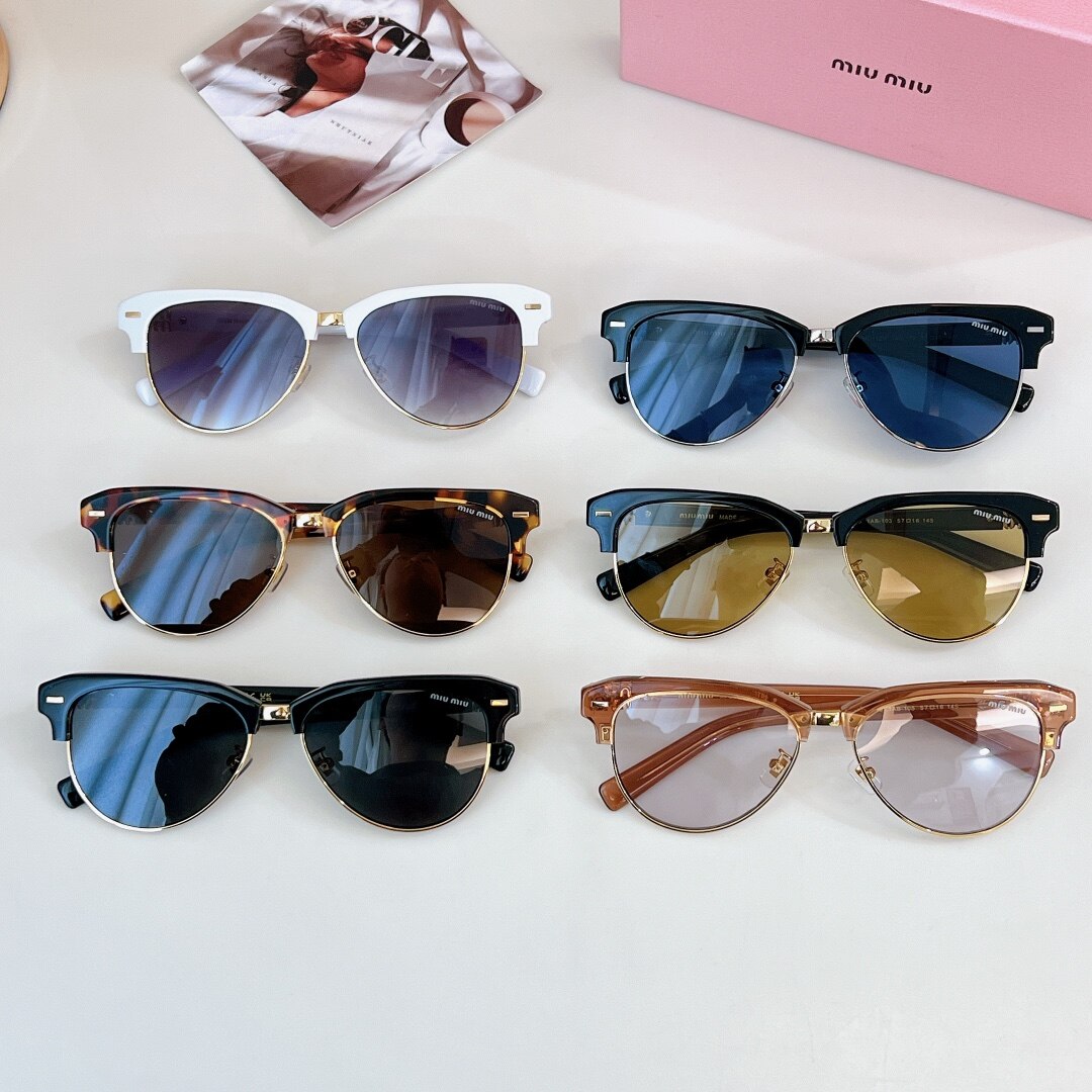 Miu Miu Miu Miu Semi‑Rim Cat‑Eye Sunglasses