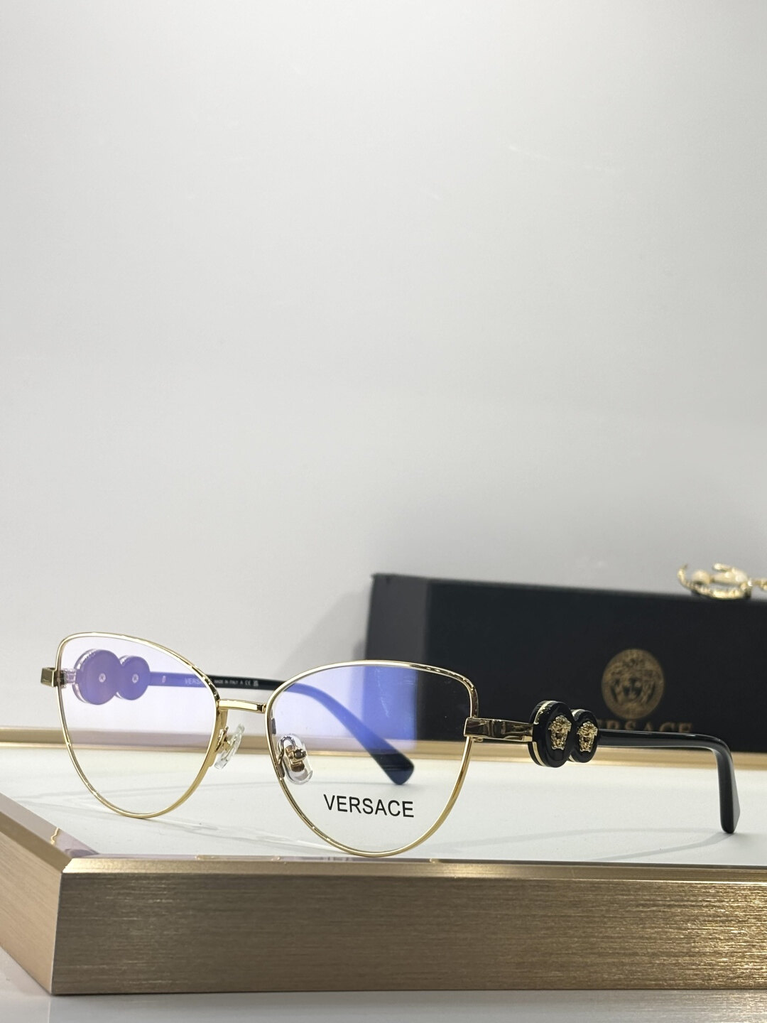 Versace  Versace Medusa Cat‑Eye Metal Optical Eyeglasses Frame