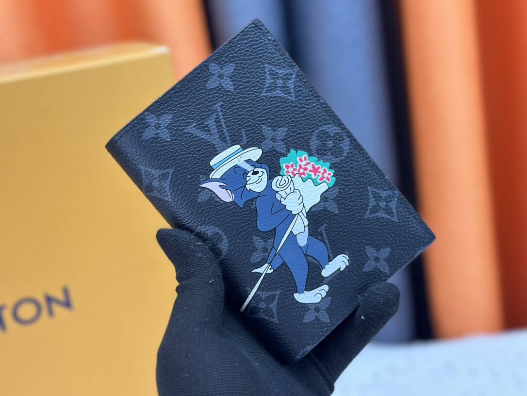 Louis Vuitton LV Tom Cat Print Bifold Short Wallet