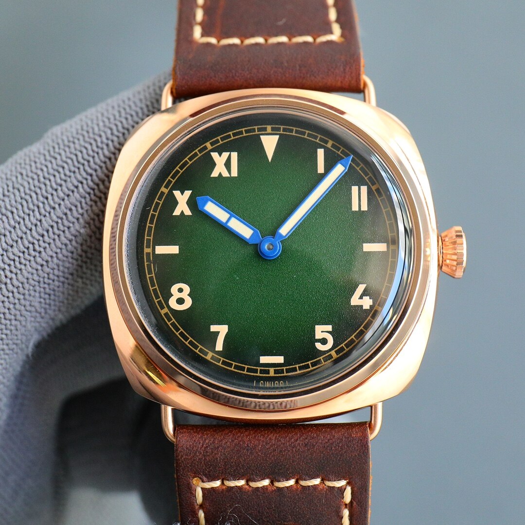 Panerai Panerai Radiomir Rose‑Gold Green Dial Leather Men Watch