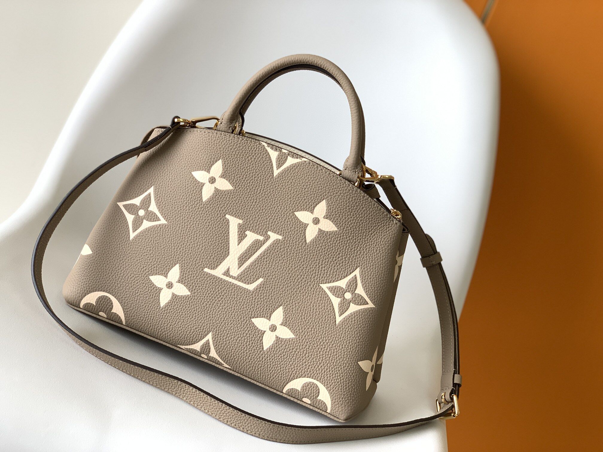 Louis Vuitton Louis Vuitton Grey Monogram Empreinte Shell Top Handle Bag