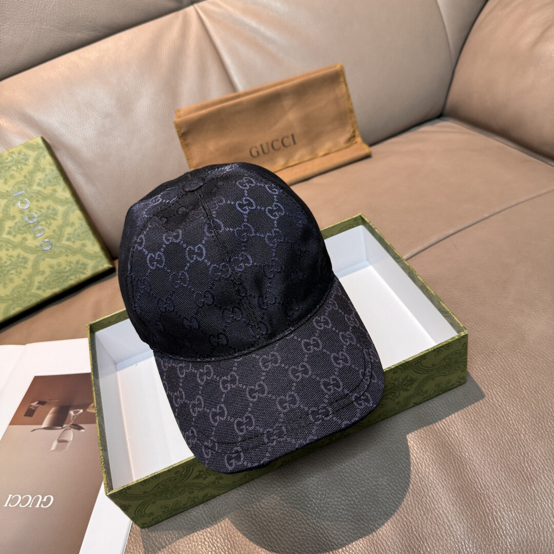 Gucci Gucci Black GG‑Jacquard Baseball Cap