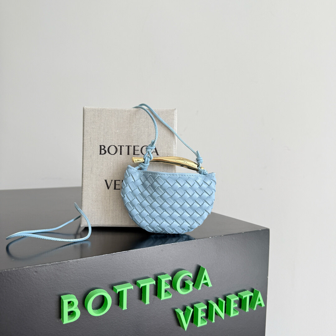 Bottega Veneta Light Blue Intrecciato Woven Mini Sardine Crossbody Bag