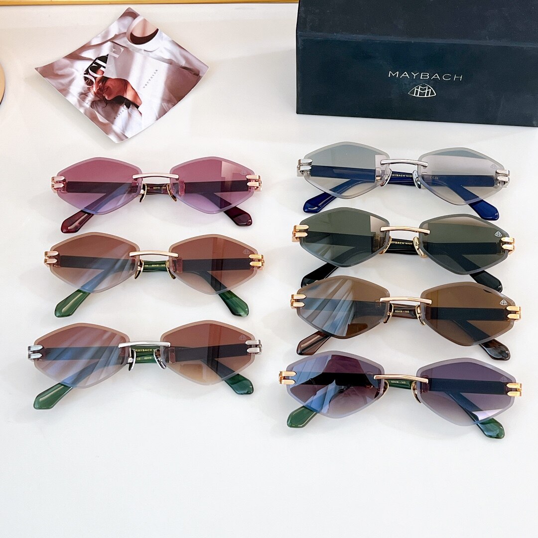 Maybach Maybach Rimless Diamond‑Shaped Sunglasses
