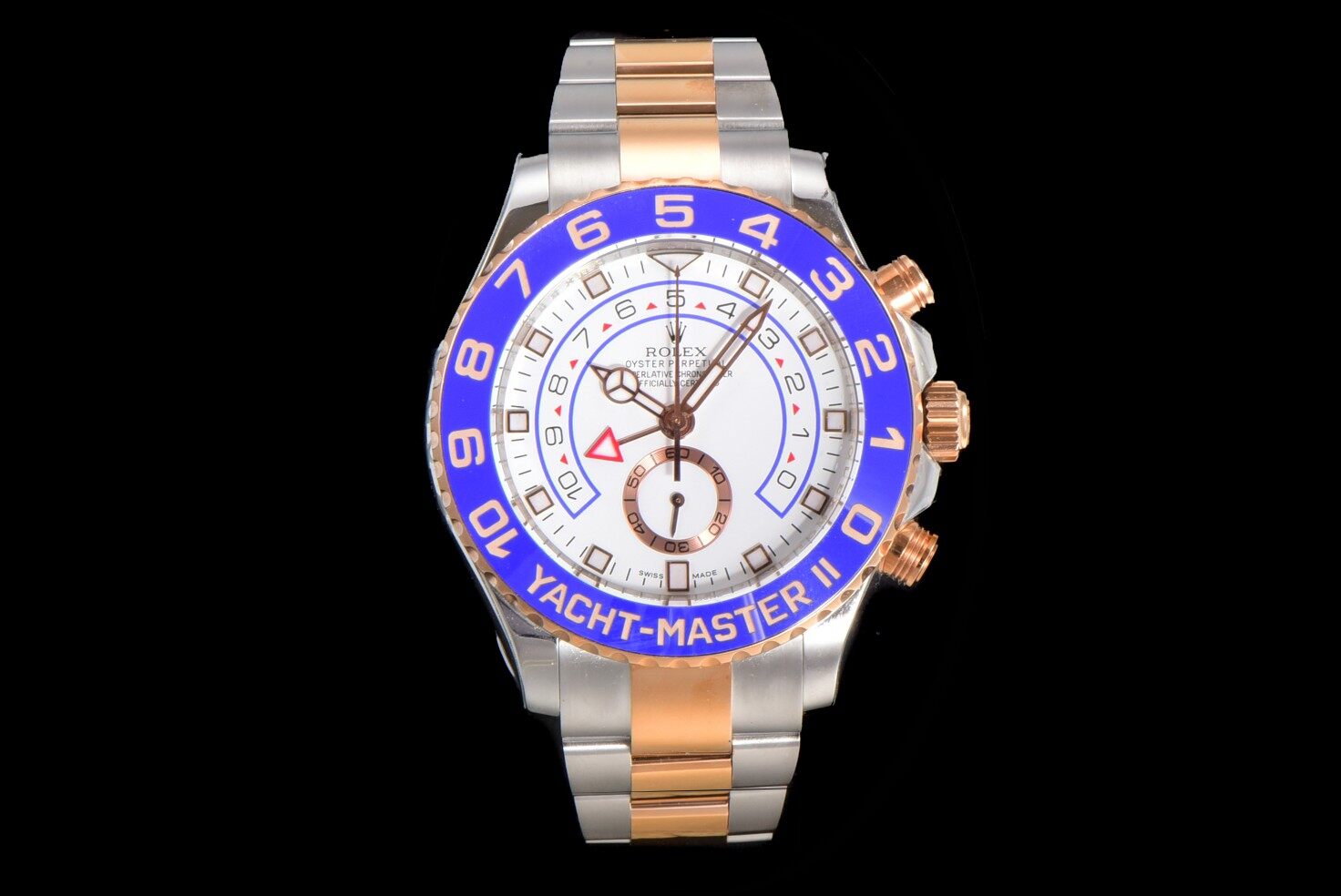 Rolex Rolex Yacht-Master II Steel & 18K Rose Gold Blue Bezel White Dial Chronograph Oyster Bracelet Watch