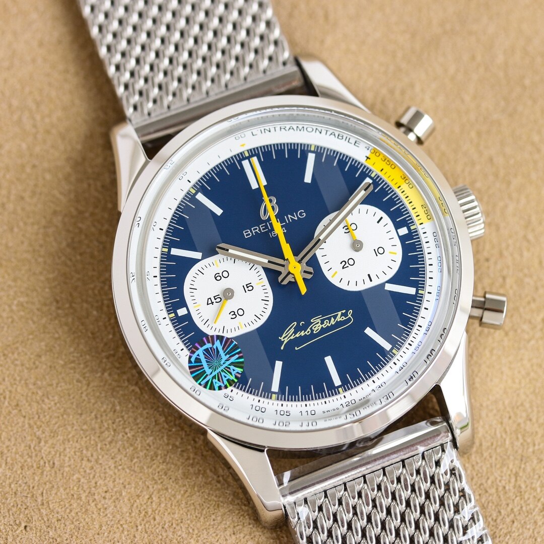 Breitling Breitling Top‑Time Blue Dial Mesh Bracelet Chronograph Men Watch
