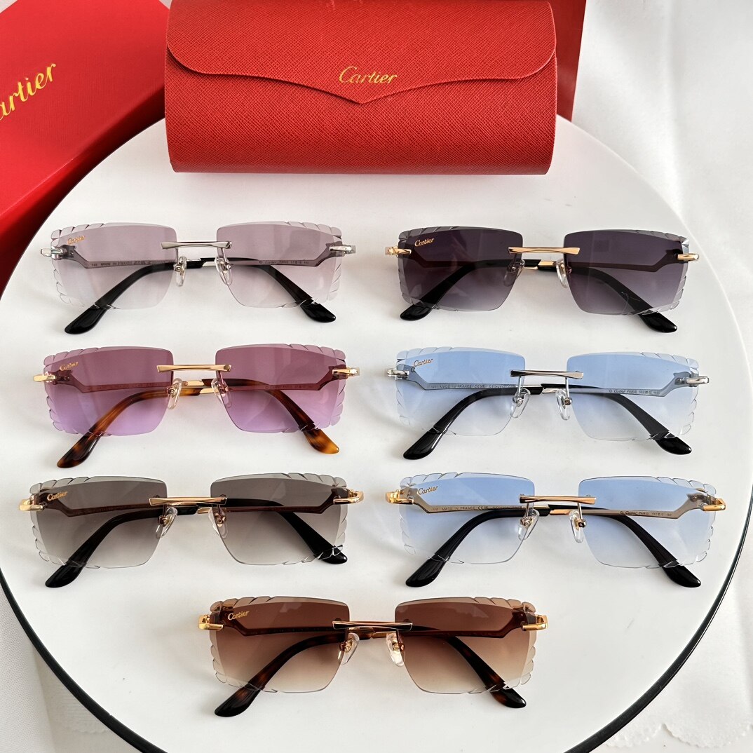 Cartier Cartier Rimless Cut‑Edge Metal Sunglasses