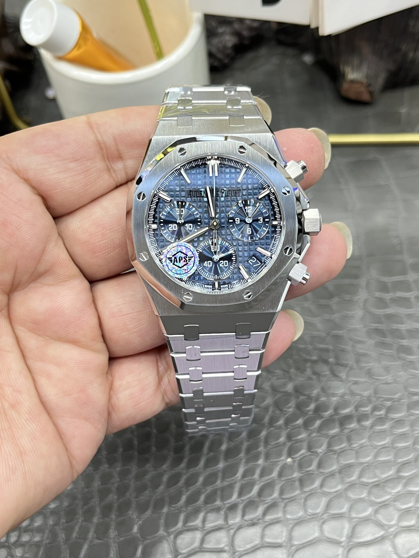 Audemars Piguet  Audemars Piguet Royal Oak Steel Blue Dial Chronograph Metal Bracelet Automatic Watch