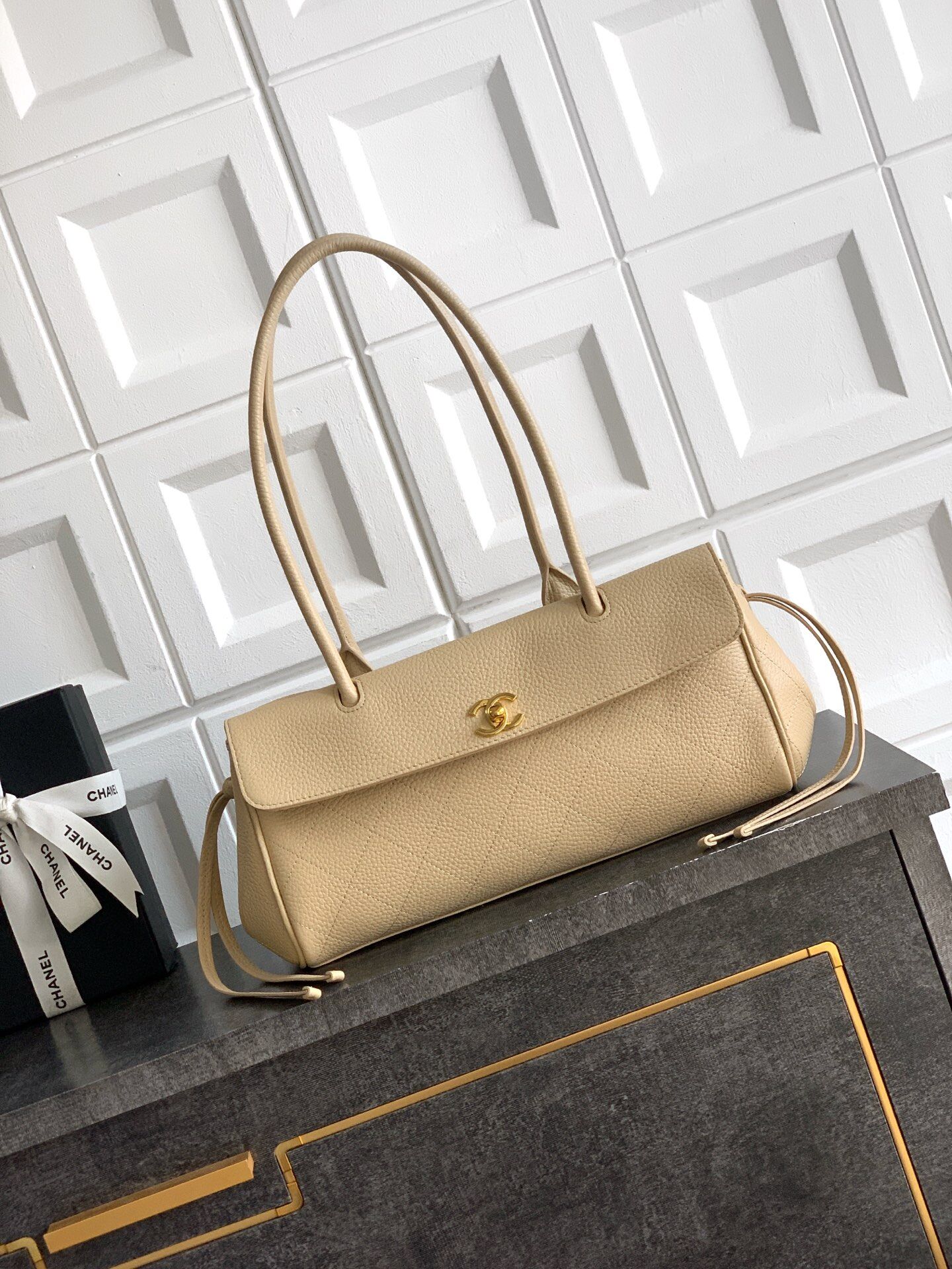 Chanel Chanel Beige Caviar 26S Baguette Shoulder Bag