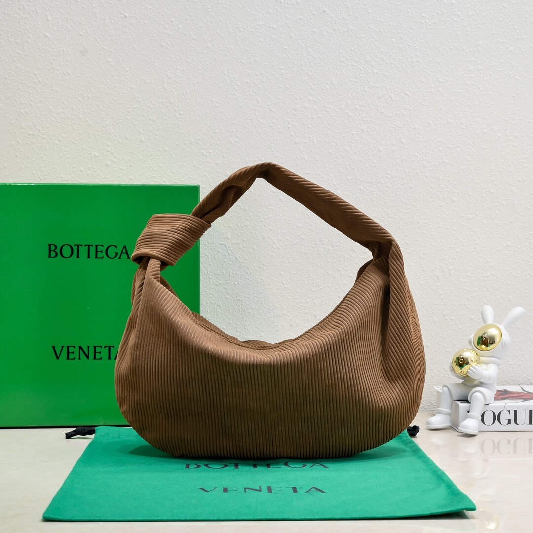 Bottega Veneta Caramel Corduroy Knotted Strap Slouchy Hobo Shoulder Bag