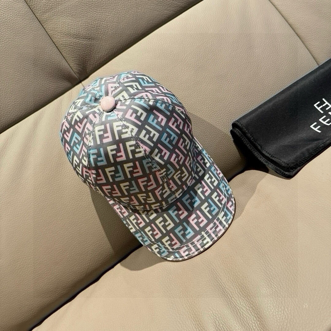 Fendi Fendi Multicolor FF‑Print Baseball Cap