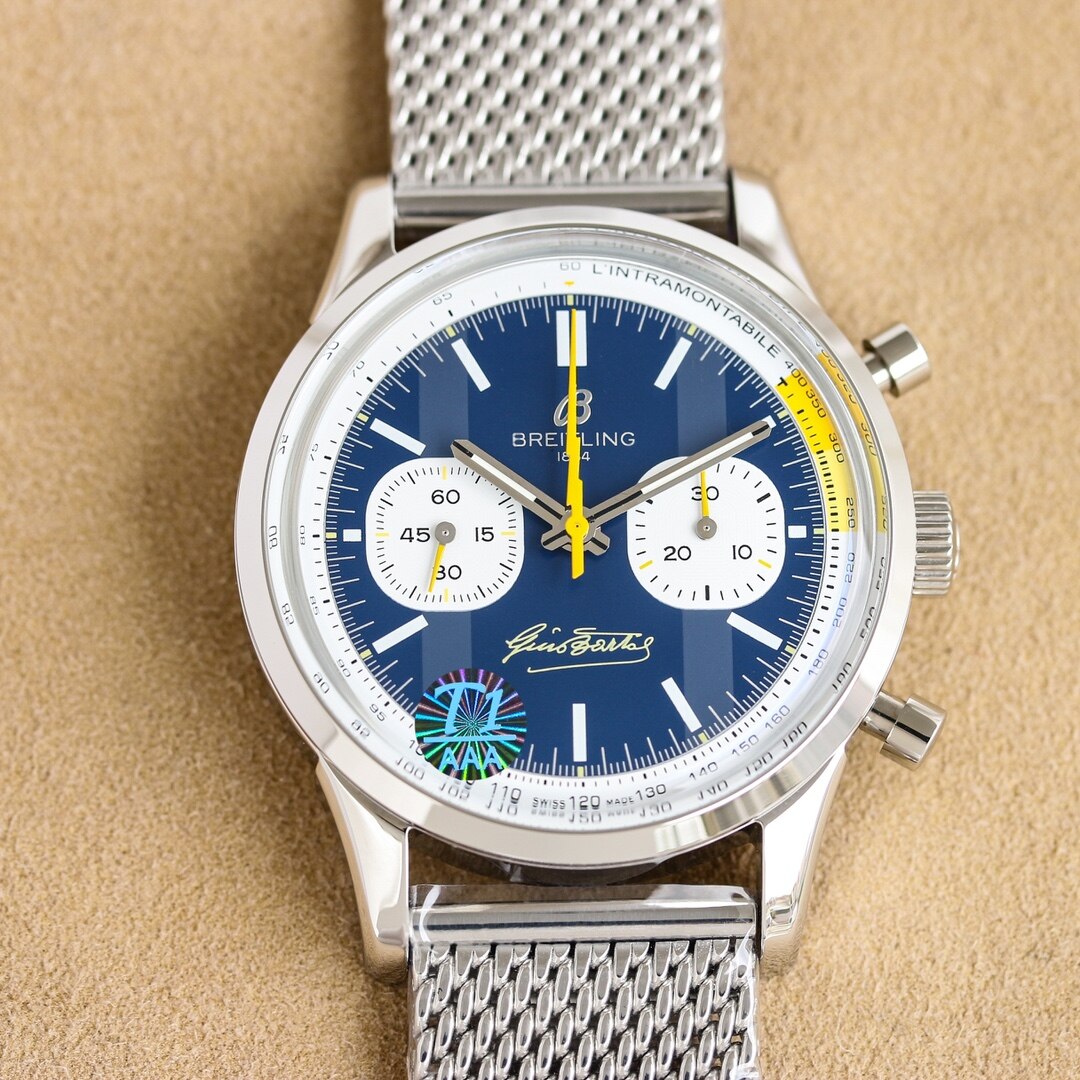 Breitling Breitling Top‑Time Blue Dial Mesh Bracelet Chronograph Men Watch