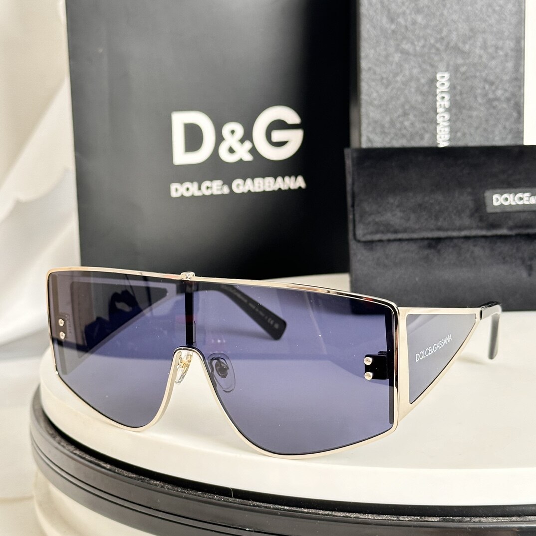 Dolce&Gabbana Dolce&Gabbana All‑Over Logo Metal Shield Sunglasses
