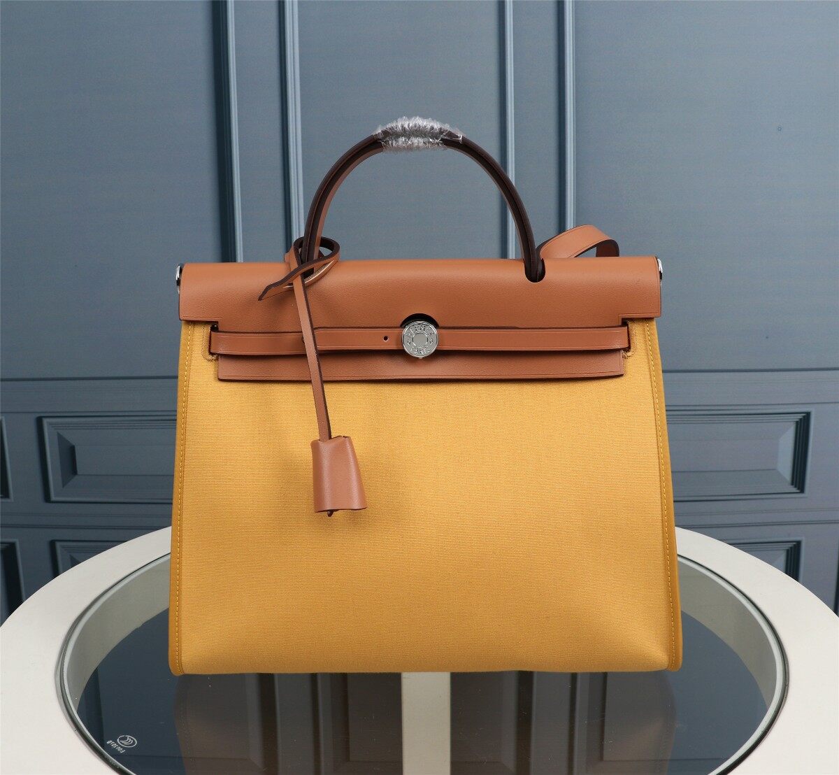 Hermès Hermès Herbag Yellow Canvas & Leather Hand Crossbody Bag