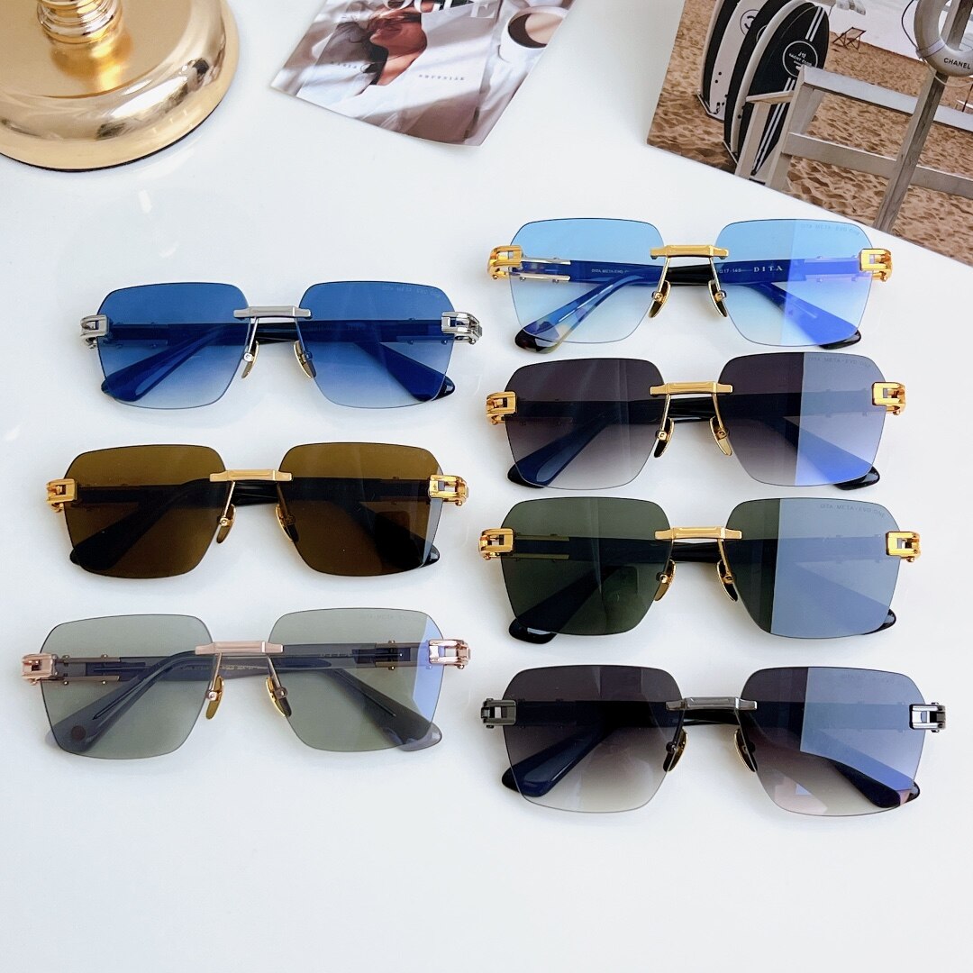 DITA DITA Rimless Square Metal Sunglasses