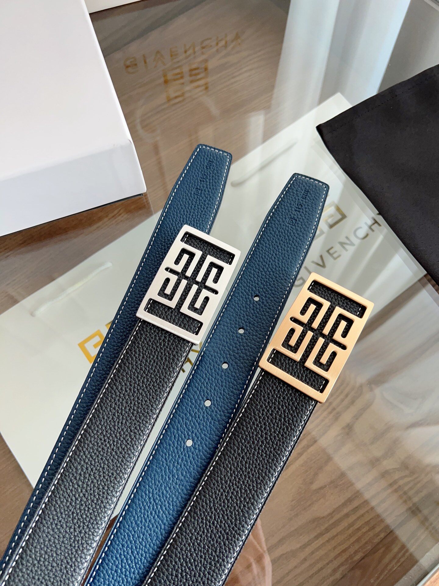 Givenchy Givenchy 4G Square Buckle Reversible Leather Belt