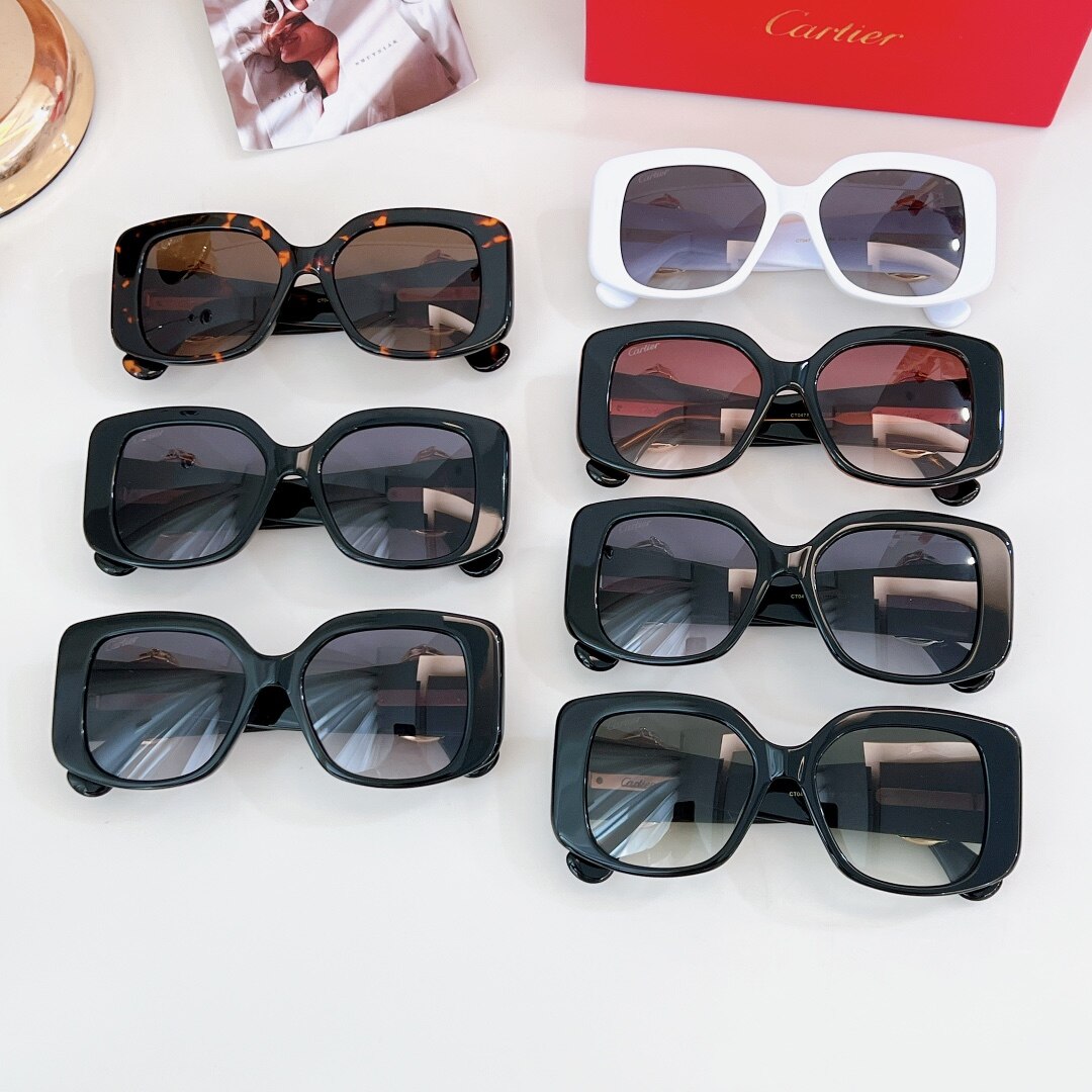 Cartier Cartier Thick‑Frame Square Acetate Sunglasses