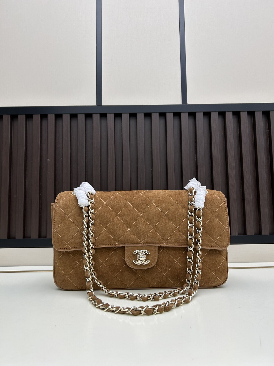 Chanel Chanel Caramel Suede Quilted CF Flap Bag
