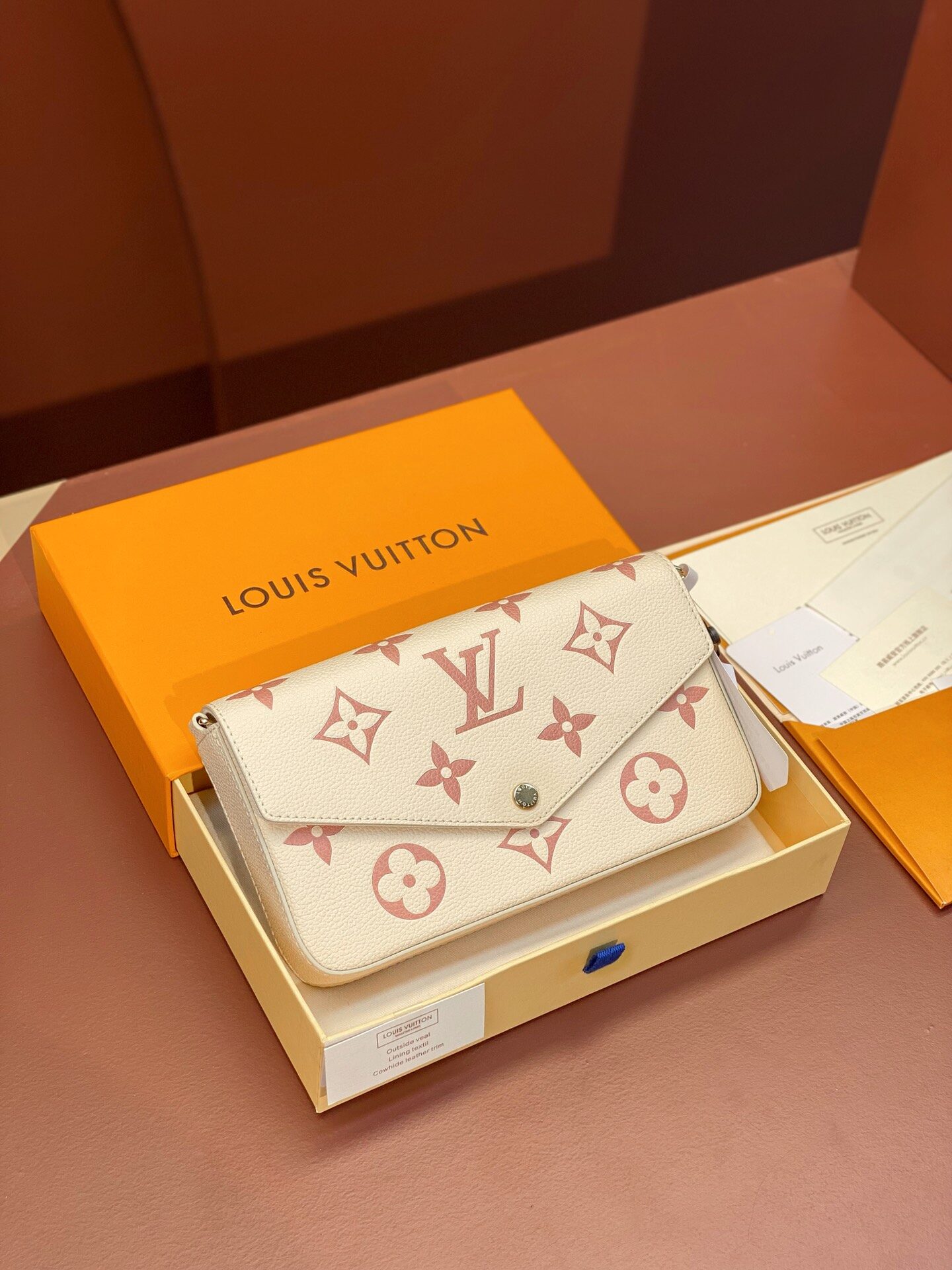 Louis Vuitton LV White Pink Monogram Crossbody Wallet