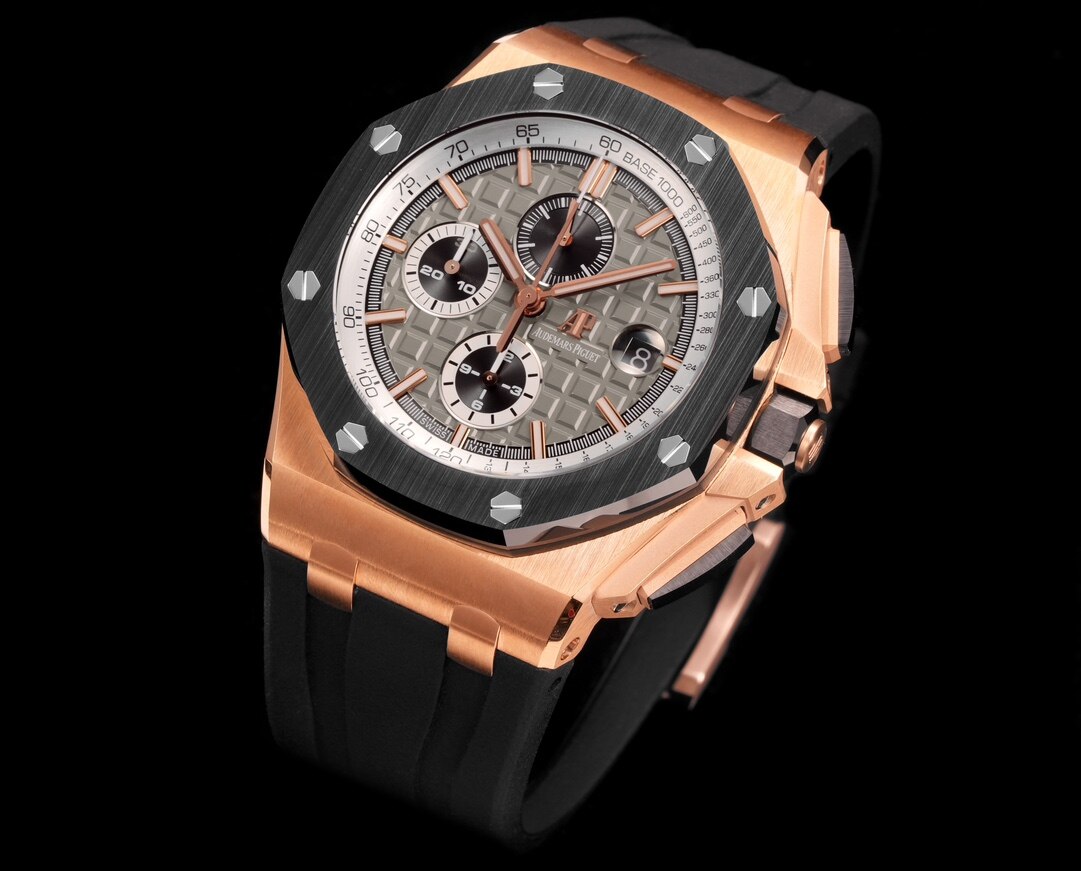 Audemars Piguet  Audemars Piguet Royal Oak Offshore Rose Gold Grey Dial Chronograph Rubber Watch