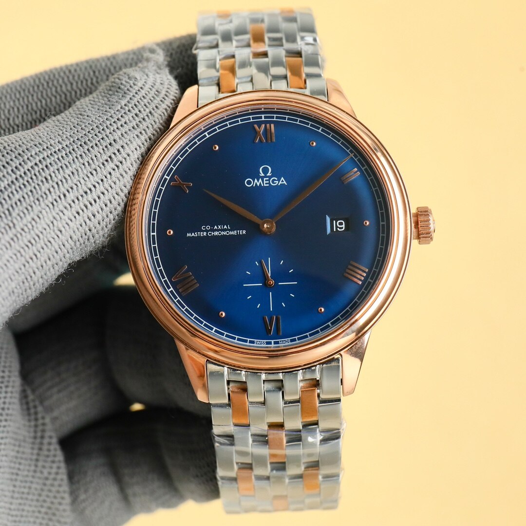 Omega Omega De Ville Two‑Tone Blue Dial Small Seconds Automatic Watch