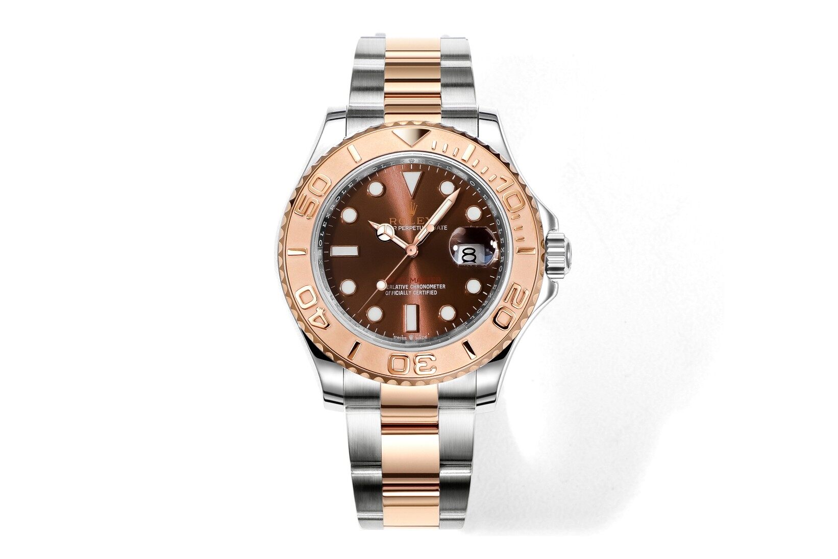 Rolex Rolex Yacht-Master Steel & Rose Gold Brown Dial Rose Gold Rotatable Bezel Oyster Bracelet Watch