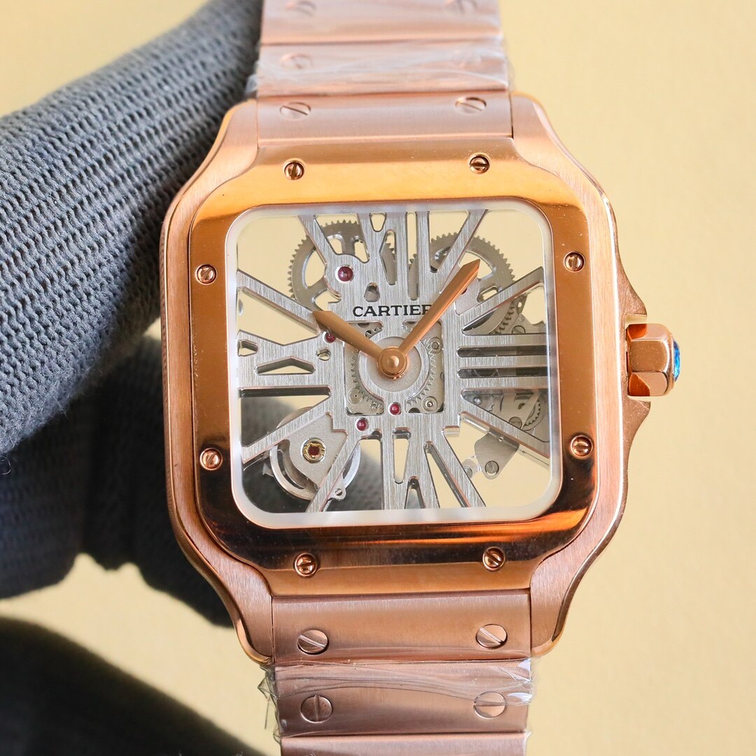 Cartier Cartier Santos Rose Gold Bracelet Skeleton Automatic Watch