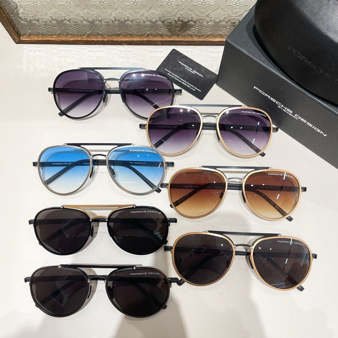 Porsche Design Porsche Design Double‑Bridge Aviator Sunglasses