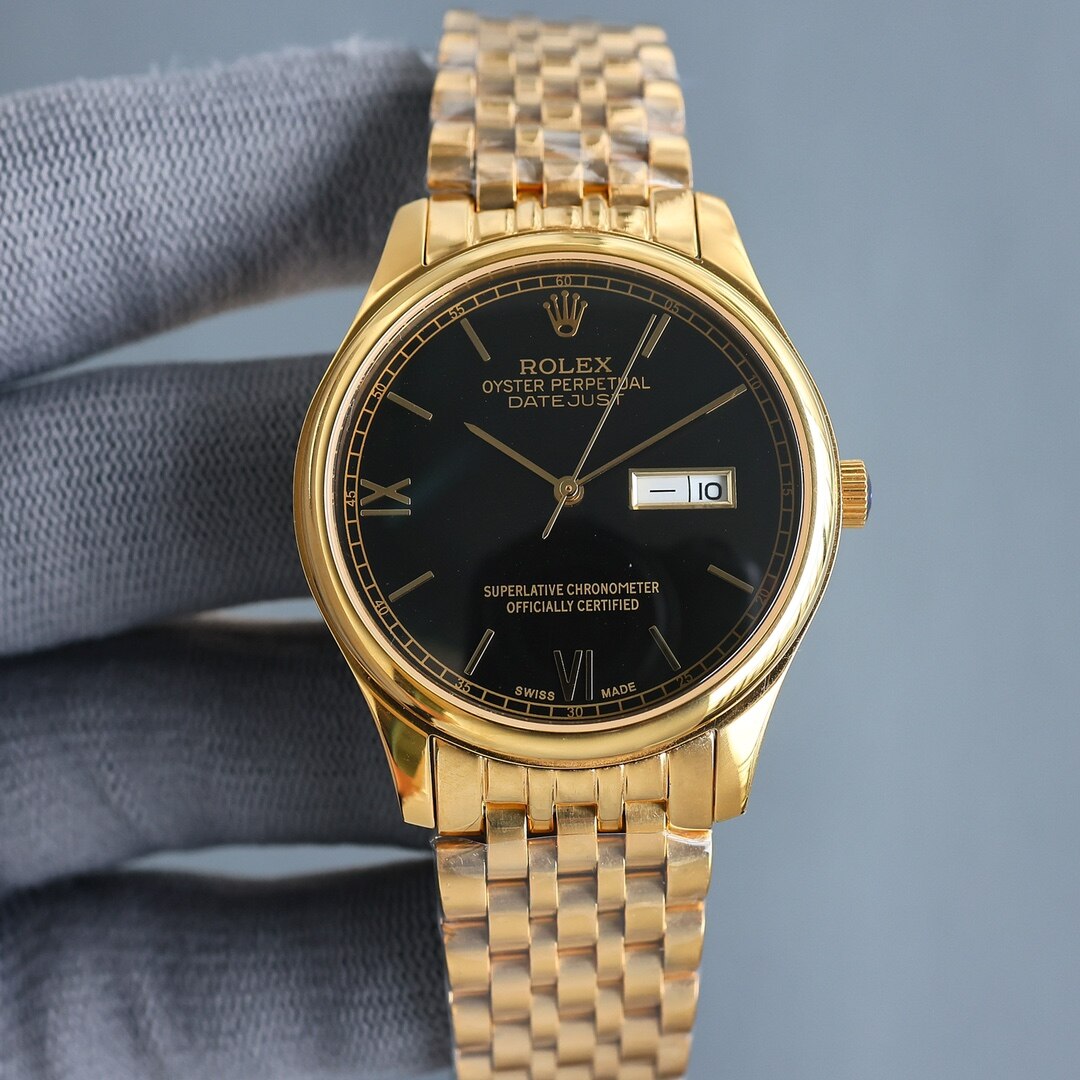 Rolex Rolex Datejust 18K Yellow Gold Smooth Bezel  Roman Dial Jubilee Bracelet Watch