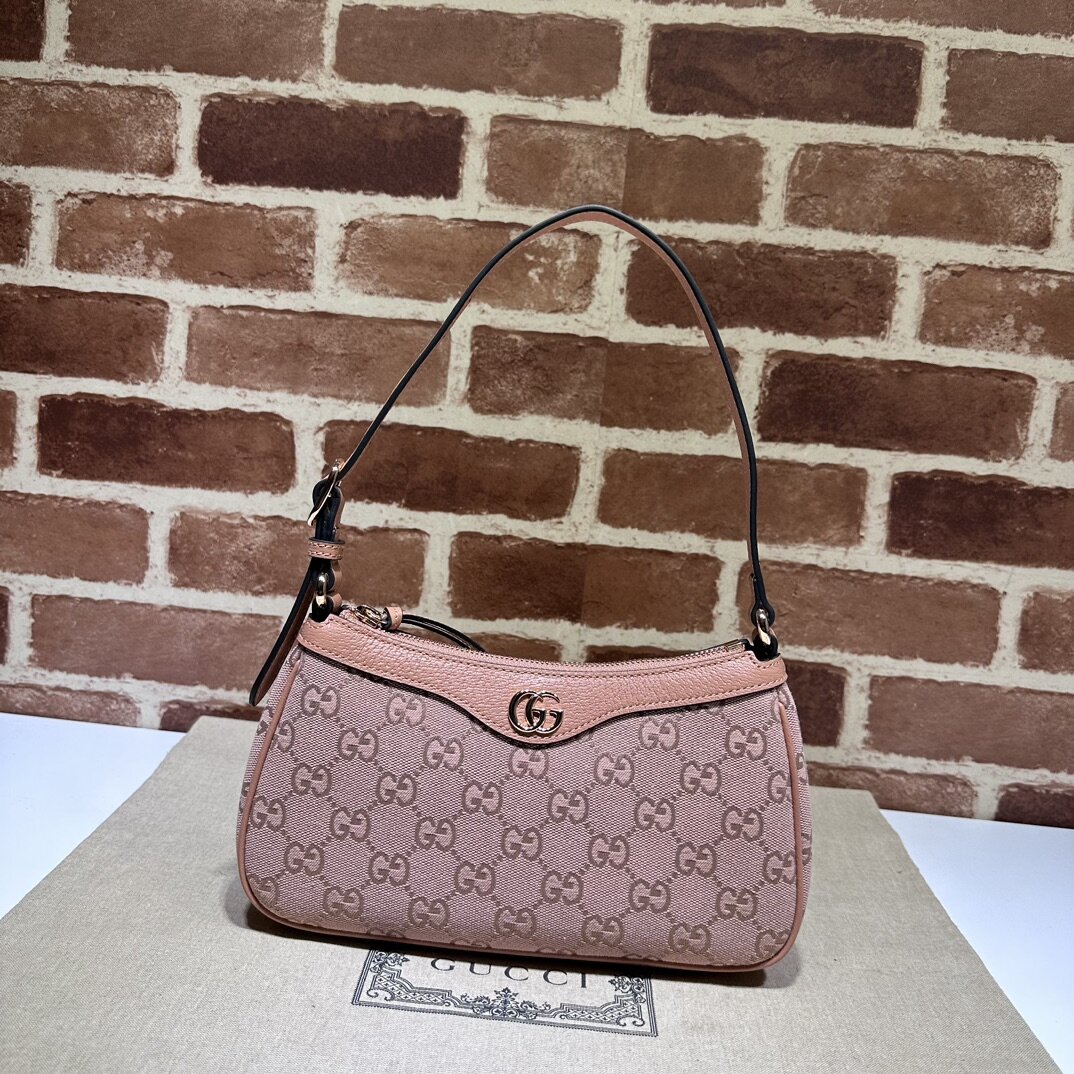 Gucci Gucci Ophidia Pink GG Supreme Mini Shoulder Hobo Bag