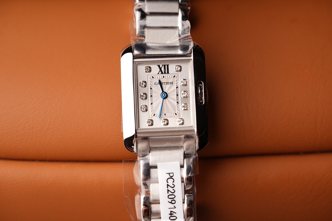 Cartier Cartier Tank Steel Bracelet Diamond Hour Marker Silver Dial Ladies Quartz Watch