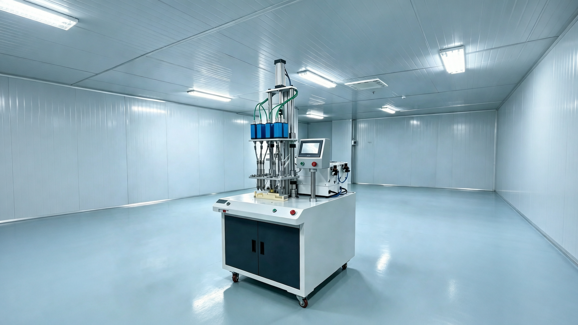 Multi-station cabinet screw locking machine in clean workshop