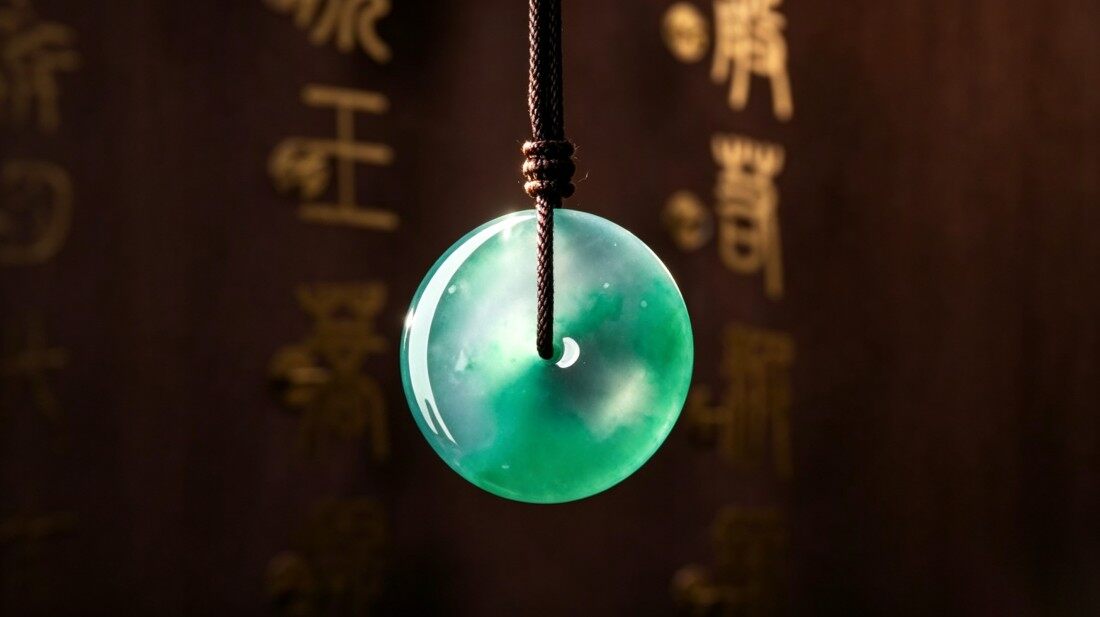 玻璃种飘绿厚装平安扣