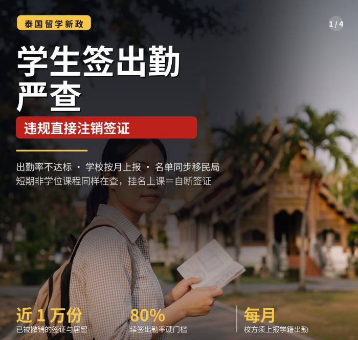 泰国学生签出勤严查政策2026：违规直接注销签证，留学生合规保签全攻略 - 泰国学生签证相关文章