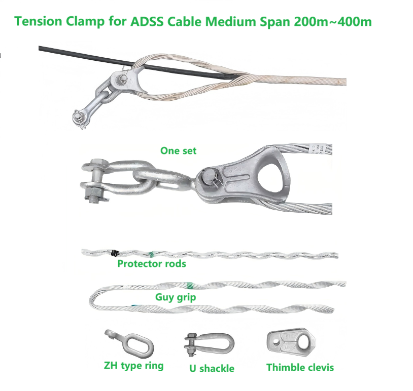ADSS Tension Clamp double layers for cable span 200m~400m