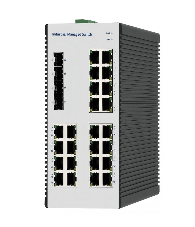 Industrial Managed 24-Port Gigabit Ethernet Switch (24*RJ45 + 4*SFP)